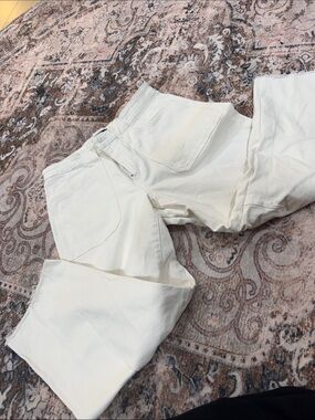 High-Rise Wide Leg Jeans in Off-White